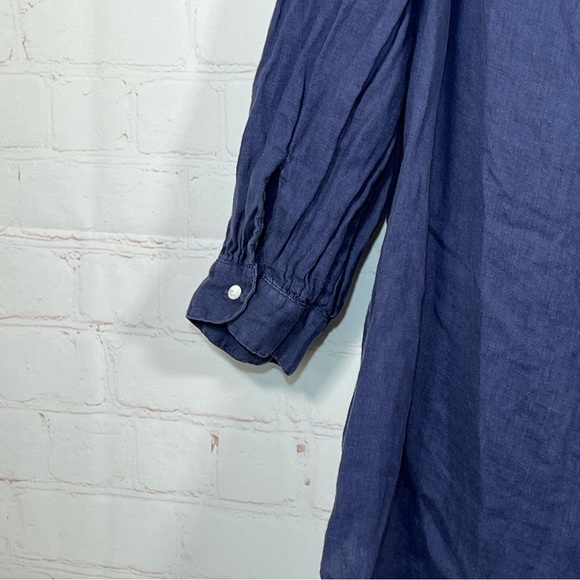 Polo Ralph Lauren 100% Linen Off Shoulder Boat Neck Top Womens Large Blue - Picture 9 of 13